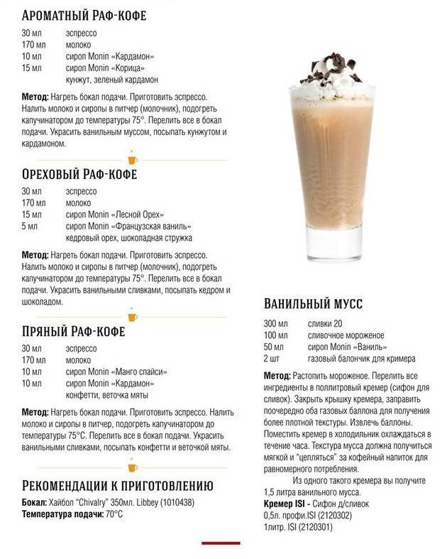 Раф кофе:все секреты приготовления,состав и 15 рецептов приготовления кофе раф в домашних условиях,калорийность