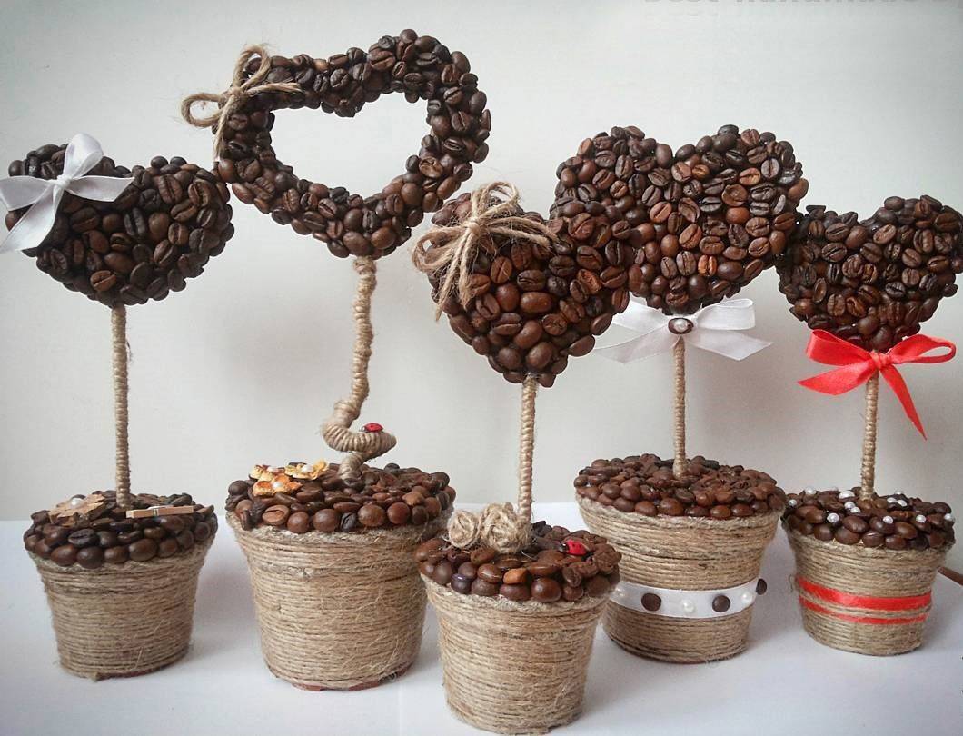 Красивый кофейный топиарий: инструкция по созданию