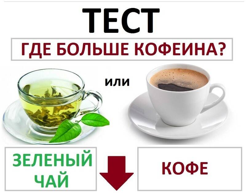 Есть ли в чае кофеин (зеленом, черном), больше ли его в кофе