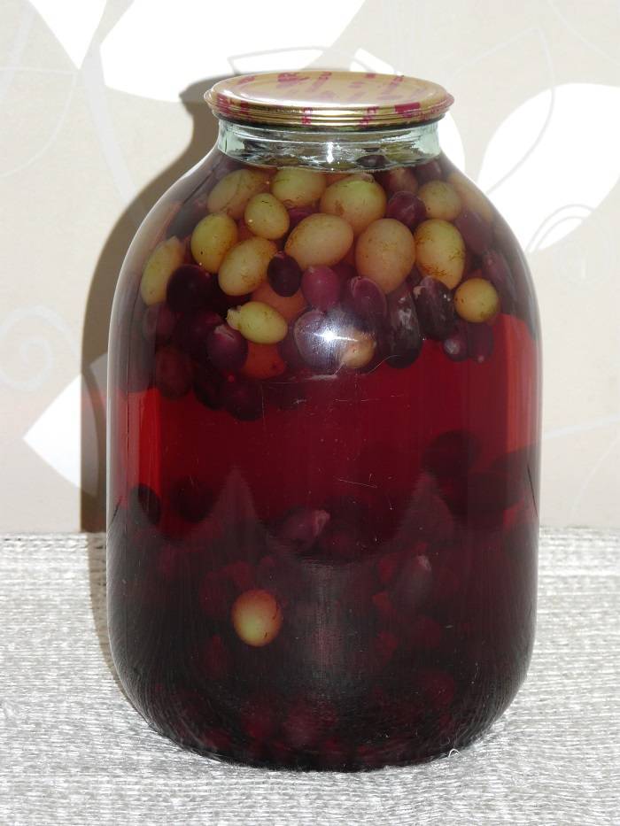 Виноградный компот: пошаговые рецепты с фото и видео, как сварить компот из винограда на зиму