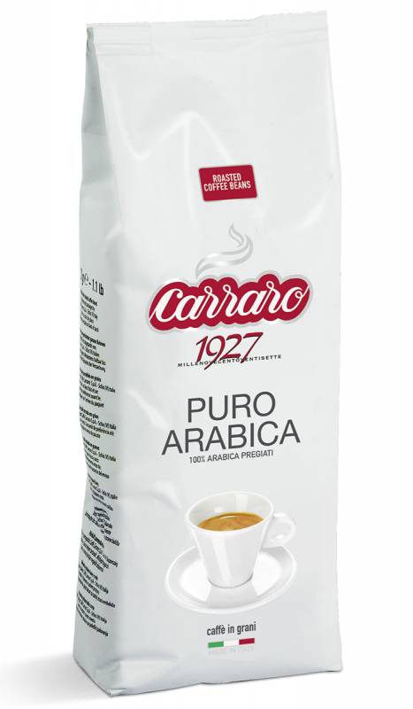 Кофе carraro в зернах 1/250гр «carraro arabica» 100% м/у х 24