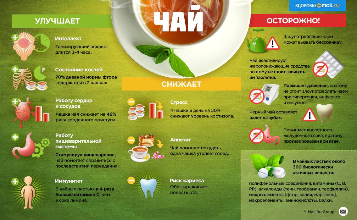 Черный чай, польза и вред для здоровья человека