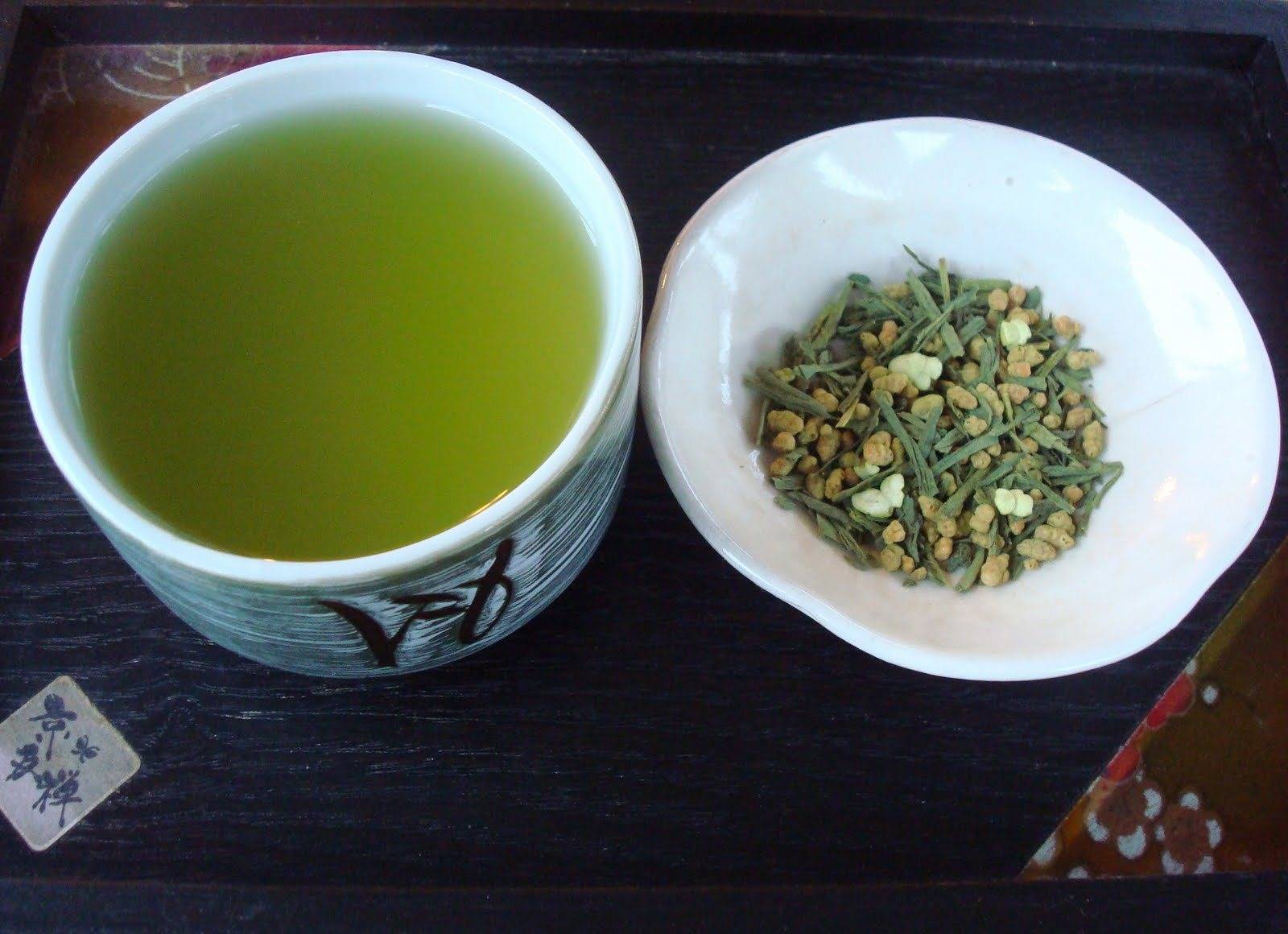 Японский зеленый чай генмайча (гэммайтя) с коричневым рисом