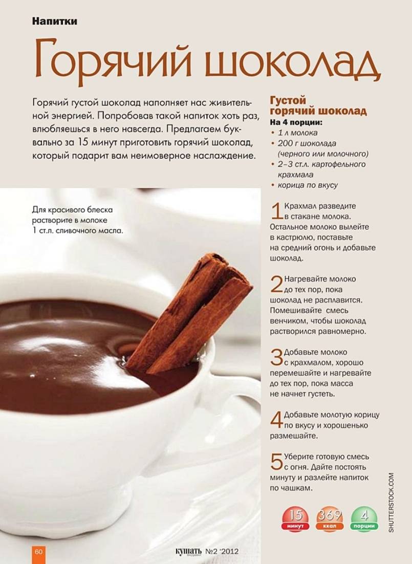 Горячий шоколад из какао порошка - рецепт густого напитка