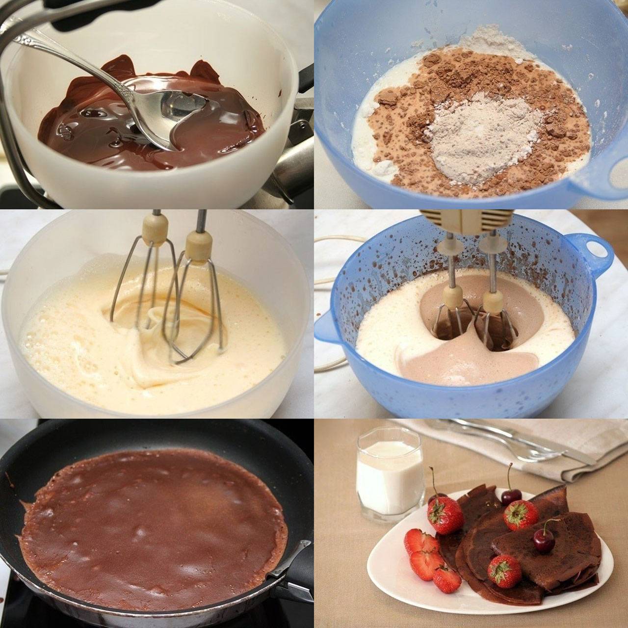 Как сделать шоколадные блины