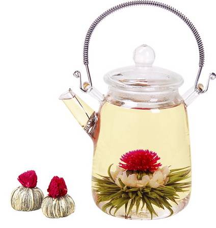 Как заваривать зеленый связанный чай который распускается как цветок