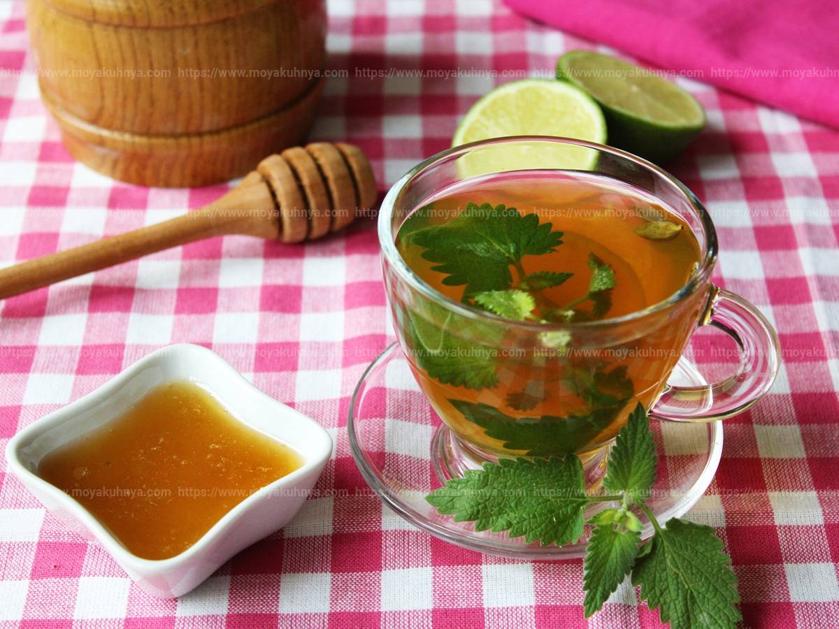 Зеленый чай с медом и имбирем