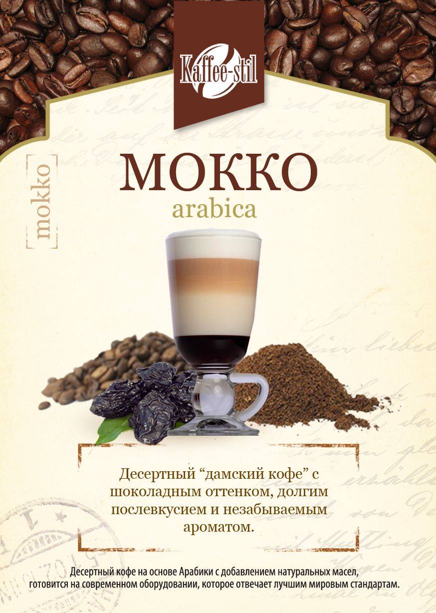 Мокко кофе молотой: все о сорте кофе мокко