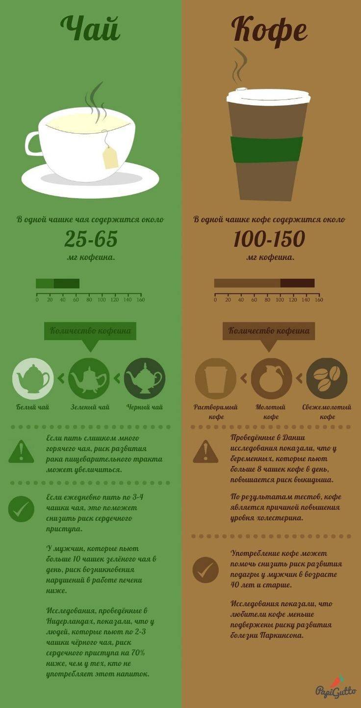Что лучше пить чай или кофе: польза и вред напитков | в чем разница