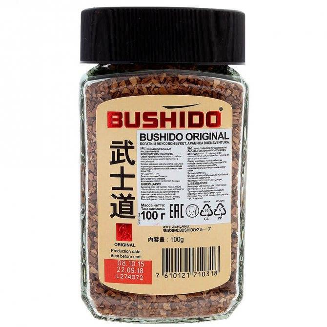 Широкий ассортимент кофе Bushido и особенности напитка