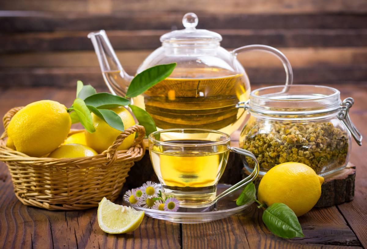 Зеленый чай с добавлением лимона