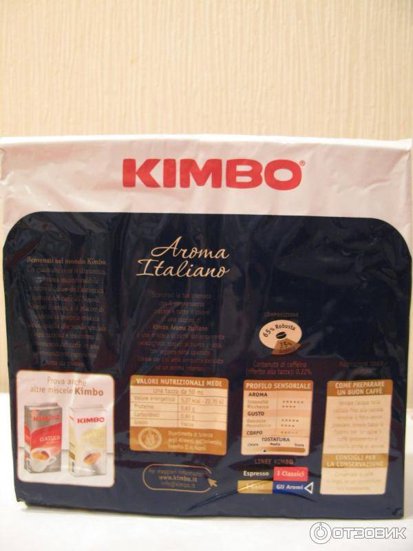 Особенности и ассортимент кофе kimbo