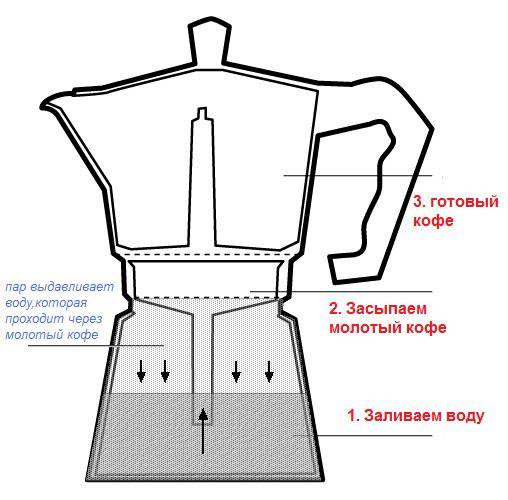 Гейзерные кофеварки для индукционных плит: виды
