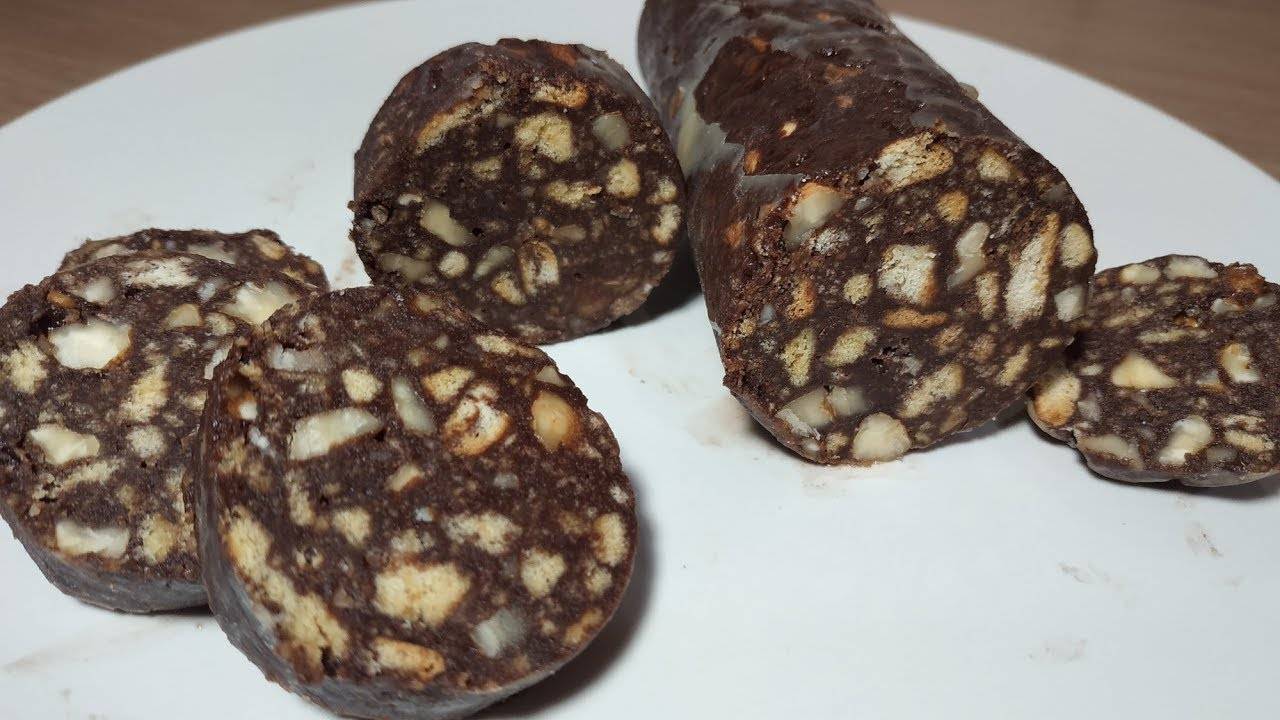 Рецепт шоколадной колбаски с печенья со сгущенкой