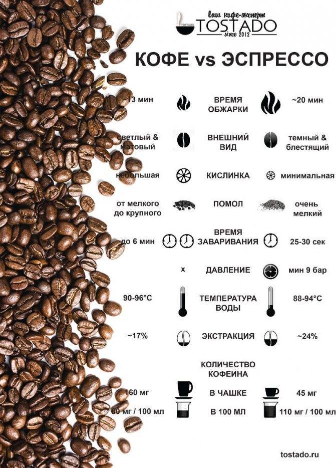 Виды кофе и кофейных напитков: описание, названия и их отличия