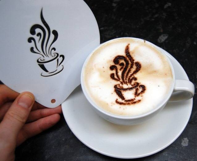 Рисунки на кофе: как сделать в чашке, трафареты и фото
