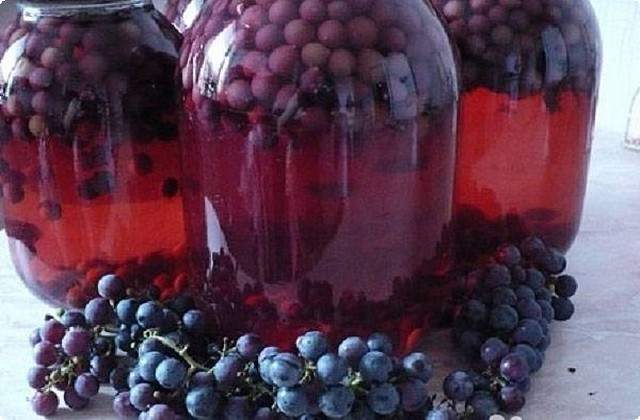 Компот из винограда на зиму без стерилизации простой рецепт с яблок, слив и груш